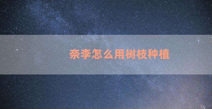 奈李怎么用树枝种植