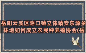 岳阳云溪区路口镇立体靖安东源乡林地如何成立农民种养殖协会(岳阳云溪区路口镇南岳村2022年会不会拆迁)