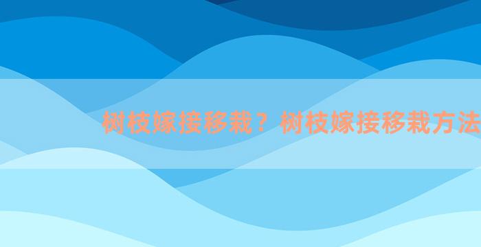 树枝嫁接移栽？树枝嫁接移栽方法