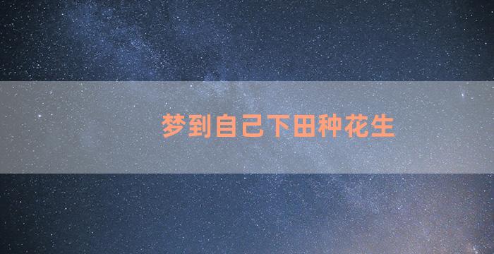 梦到自己下田种花生