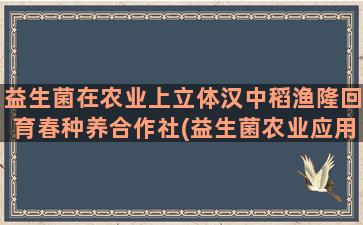 益生菌在农业上立体汉中稻渔隆回育春种养合作社(益生菌农业应用)